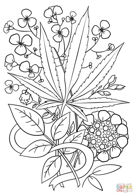 Printable Weed Coloring Pages